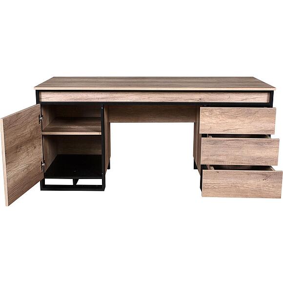 Стол письменный 2т «Каньон Лофт» П3.0561.2.31, Материал: ЛДСП, Цвет: Дуб Каньон+чёрный