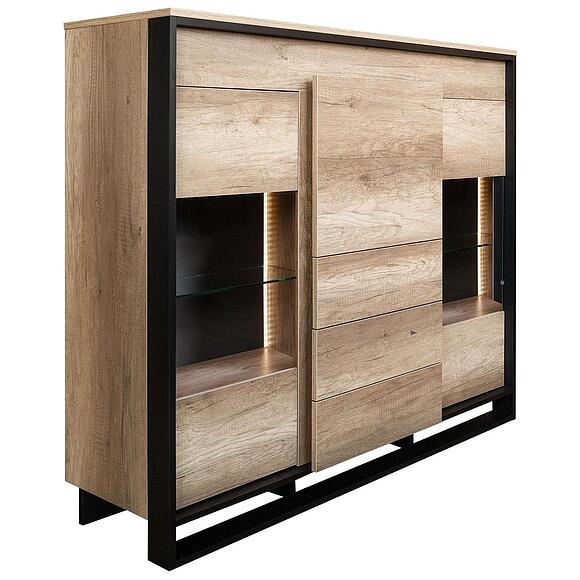 Тумба «Каньон Лофт» П3.0561.0.12/32, Материал: ЛДСП, Цвет: Дуб Каньон+чёрный