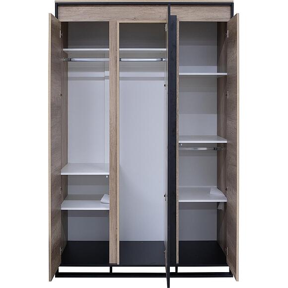 Шкаф для одежды «Каньон Лофт» П3.0561.1.02, Материал: ЛДСП, Цвет: Дуб Каньон+чёрный