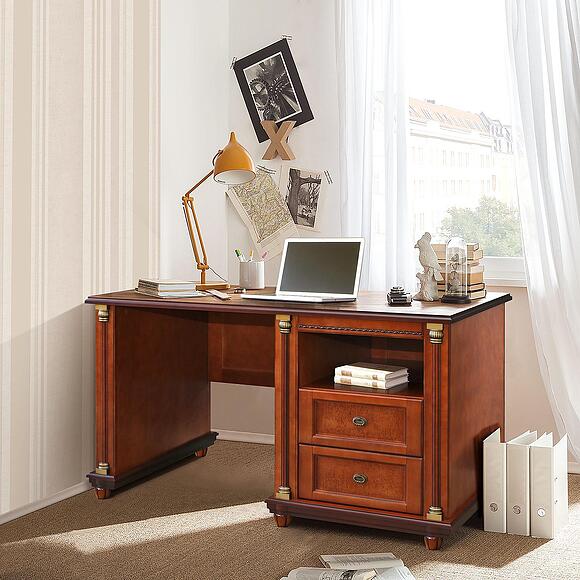 Стол письменный «Валенсия Классик» П3.0589.2.04, Материал: Массив (береза), Цвет: Каштан