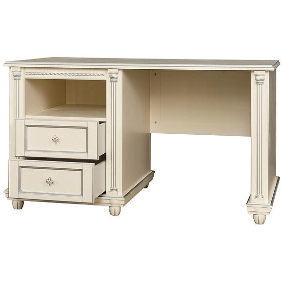 საწერი მაგიდა «ვალენსია კლასიკი» პ3.0589.2.04-01, ადგილი: მყარი არყი, ფერი: ანტიკური ტემპერა ვერცხლით