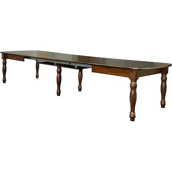 სასადილო მაგიდა «ვერდი კლასიკი» პ3.0487.4.38, ადგილი: მასიური მუხა, ფერი: ბლისფერი ოქროსფერი ორნამენტებით