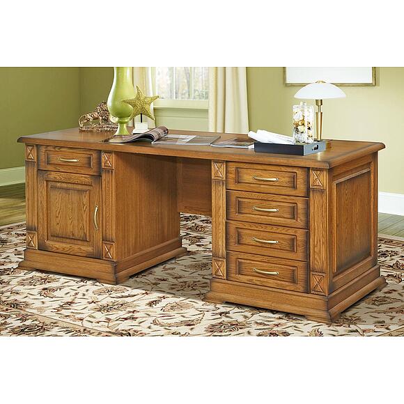 საწერი მაგიდა «ვერდი კლასიკი» პ3.0487.2.07, ადგილი: მასიური მუხა, ფერი: მუხის რუსტიკალი დაძველების ეფექტით