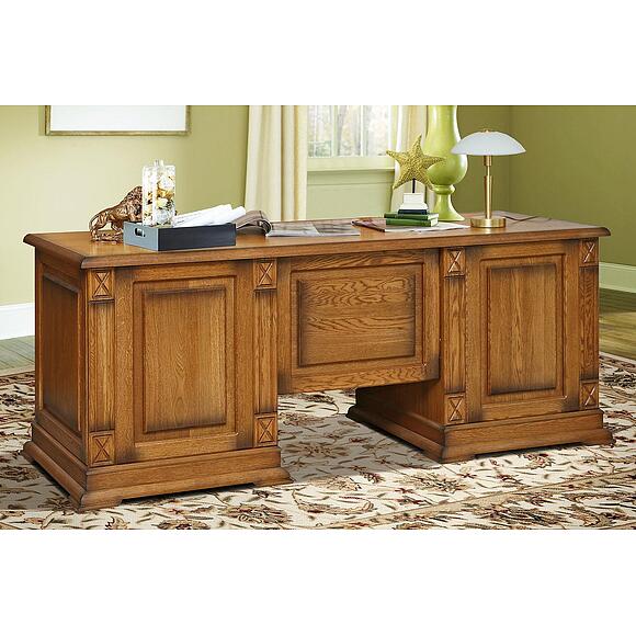 საწერი მაგიდა «ვერდი კლასიკი» პ3.0487.2.07, ადგილი: მასიური მუხა, ფერი: მუხის რუსტიკალი დაძველების ეფექტით