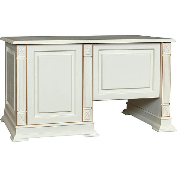 საწერი მაგიდა «ვერდი კლასიკი» პ3.0487.2.09, ადგილი: მასიური მუხა, ფერი: სპილოს ძვლის ფერი ოქროსფერი ორნამენტებით