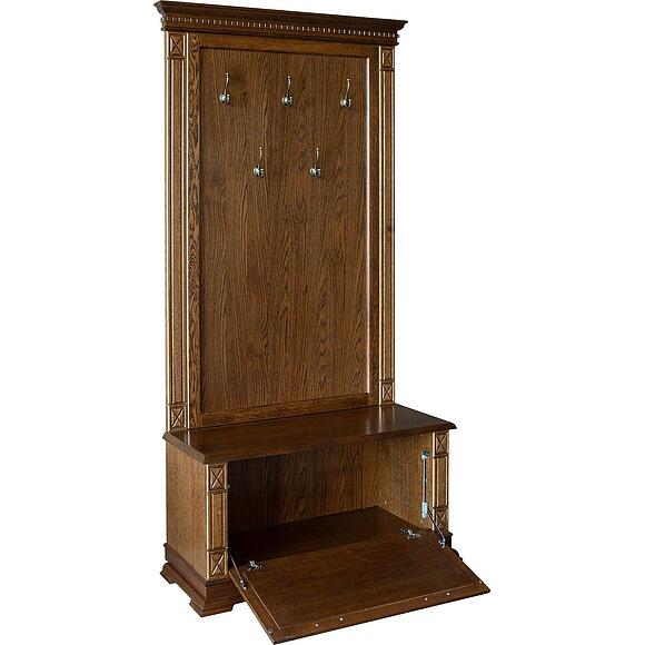 Тумба с вешалкой «Верди Классик» П3.0487.3.06, Материал: Массив (дуб), Цвет: Черешня с золочением