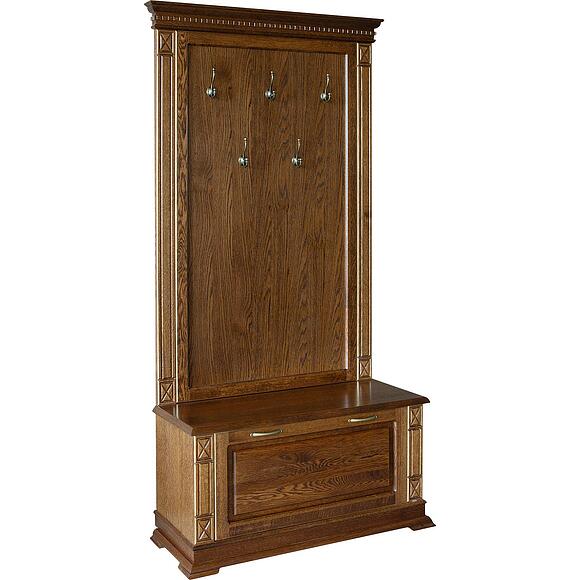 Тумба с вешалкой «Верди Классик» П3.0487.3.06, Материал: Массив (дуб), Цвет: Черешня с золочением