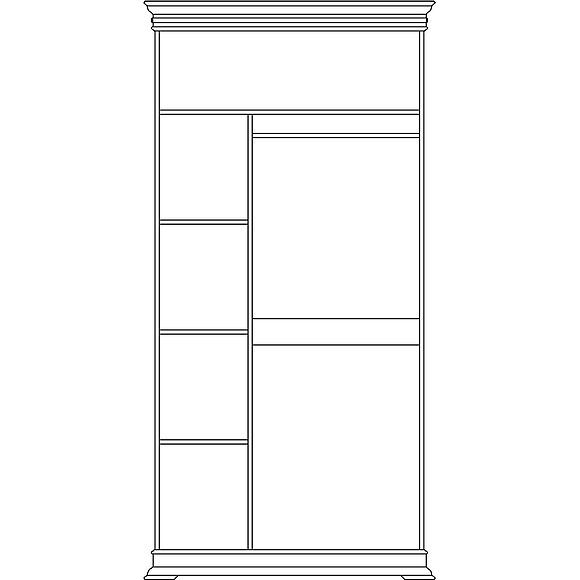 Шкаф для одежды 2д «Верди Классик» П1.0487.0.36, Материал: Массив (дуб), Цвет: Слоновая кость