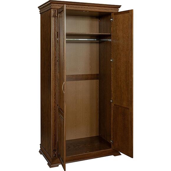 ტანსაცმლის კარადა 2დ «ვერდი კლასიკი» პ3.0487.1.26, ადგილი: მასიური მუხა, ფერი: ბლისფერი ოქროსფერი ორნამენტებით