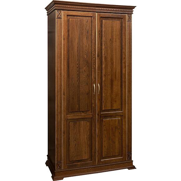 ტანსაცმლის კარადა 2დ «ვერდი კლასიკი» პ3.0487.1.26, ადგილი: მასიური მუხა, ფერი: ბლისფერი ოქროსფერი ორნამენტებით