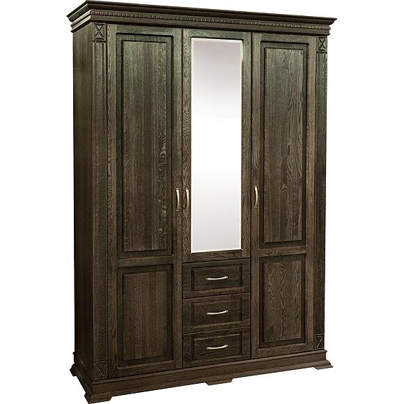 ტანსაცმლის კარადა 3დ «ვერდი კლასიკი» პ3.0487.1.25, ადგილი: მასიური მუხა, ფერი: თამბაქო