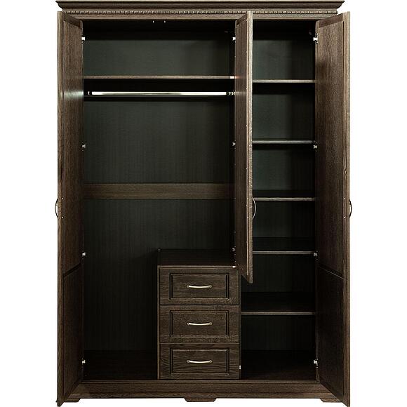 ტანსაცმლის კარადა 3დ «ვერდი კლასიკი» პ3.0487.1.25, ადგილი: მასიური მუხა, ფერი: თამბაქო