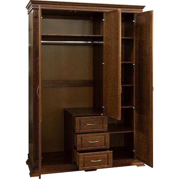 ტანსაცმლის კარადა 3დ «ვერდი კლასიკი» პ3.0487.1.25, ადგილი: მასიური მუხა, ფერი: ბლისფერი