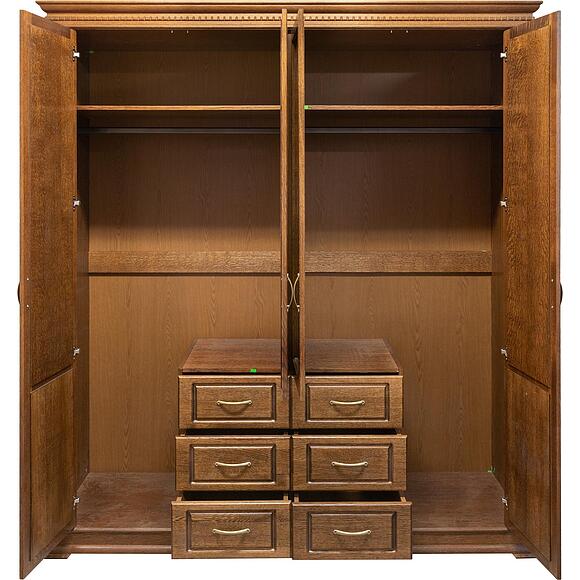 ტანასაცმლის კარადა 4დ «ვერდი კლასიკი» პ3.0487.1.01, ადგილი: მასიური მუხა, ფერი: მუხის რუსტიკალი