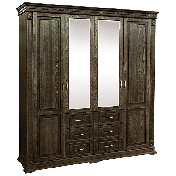 ტანასაცმლის კარადა 4დ «ვერდი კლასიკი» პ3.0487.1.01, ადგილი: მასიური მუხა, ფერი: თამბაქო