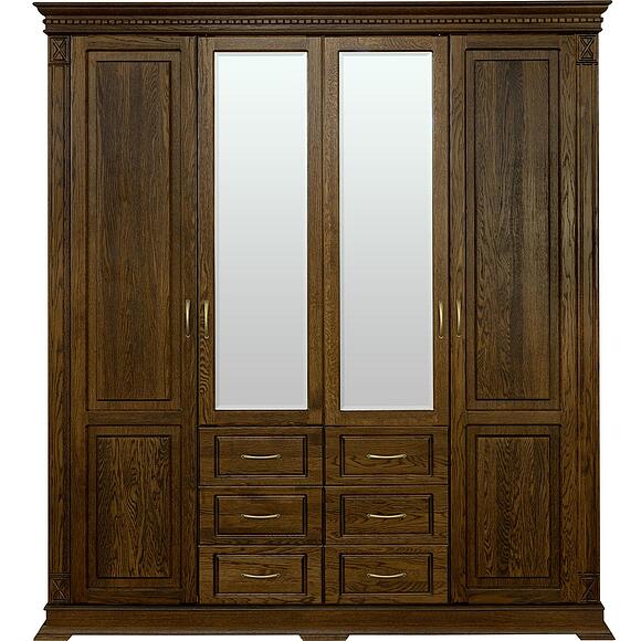 ტანასაცმლის კარადა 4დ «ვერდი კლასიკი» პ3.0487.1.01, ადგილი: მასიური მუხა, ფერი: ბლისფერი