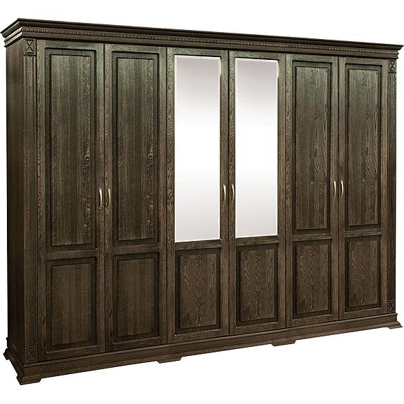 ტანსაცმლის კარადა 6დ «ვერდი კლასიკი» პ3.0487.1.28, ადგილი: მასიური მუხა, ფერი: თამბაქო