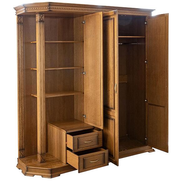 Шкаф комбинированный для прихожей «Верди Классик» П3.0487.3.01, Материал: Массив (дуб), Цвет: Дуб рустикаль с патинированием