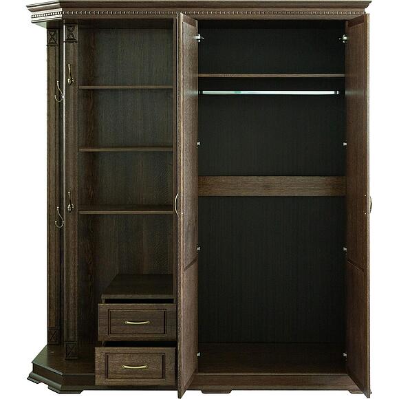 Шкаф комбинированный для прихожей «Верди Классик» П3.0487.3.01, Материал: Массив (дуб), Цвет: Табак