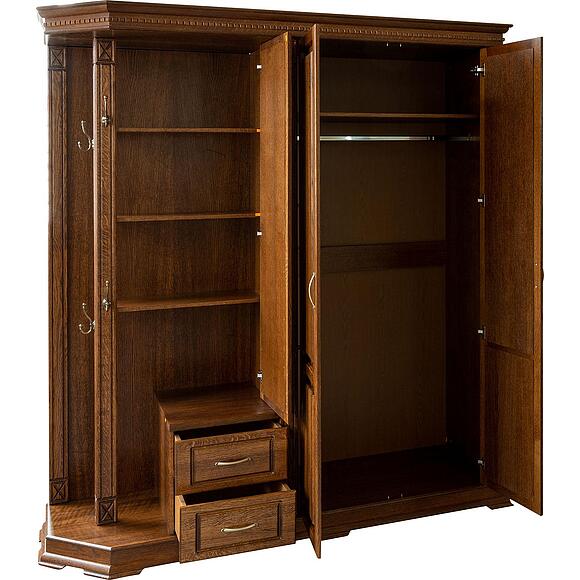 Шкаф комбинированный для прихожей «Верди Классик» П3.0487.3.01, Материал: Массив (дуб), Цвет: Черешня