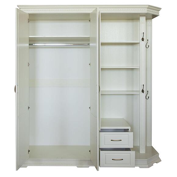 შემოსასვლელი კომბინირებული კარადა «ვერდი კლასიკი» პ3.0487.3.31, ადგილი: მასიური მუხა, ფერი: სპილოს ძვლის ფერი