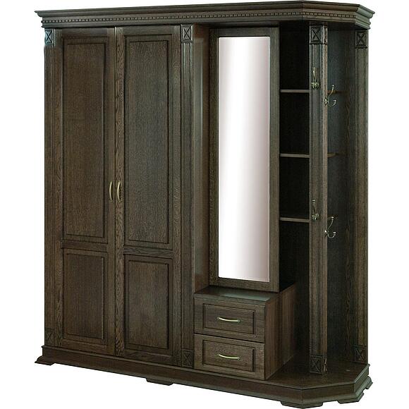 შემოსასვლელი კომბინირებული კარადა «ვერდი კლასიკი» პ3.0487.3.31, ადგილი: მასიური მუხა, ფერი: თამბაქო