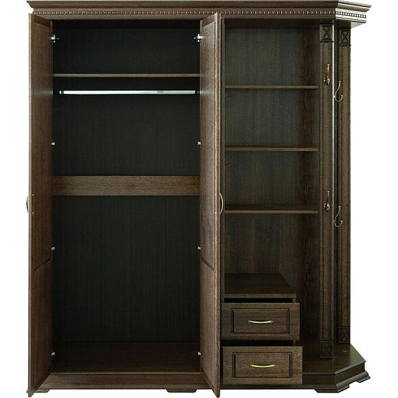 შემოსასვლელი კომბინირებული კარადა «ვერდი კლასიკი» პ3.0487.3.31, ადგილი: მასიური მუხა, ფერი: თამბაქო