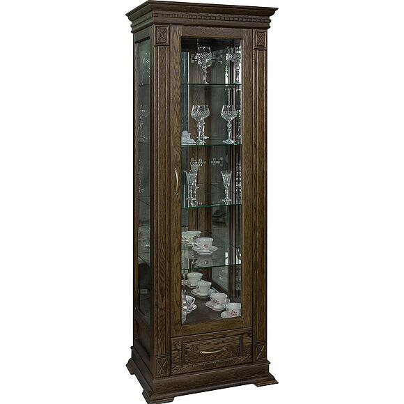 კარადა-ვიტრინა «ვერდი კლასიკი» პ1.0487.0.11, ადგილი: მასიური მუხა, ფერი: თამბაქო