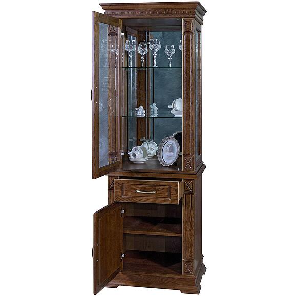 Шкаф комбинированный «Верди Классик» П1.0487.0.34-01, Материал: Массив (дуб), Цвет: Черешня с золочением