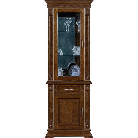 Шкаф комбинированный «Верди Классик» П1.0487.0.34-01, Материал: Массив (дуб), Цвет: Черешня с золочением