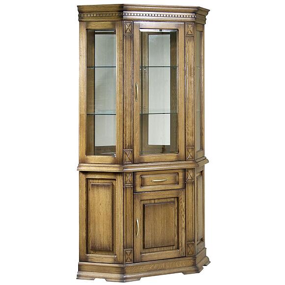 Шкаф комбинированный угловой «Верди Классик» П1.0487.0.18, Материал: Массив (дуб), Цвет: Дуб рустикаль с патинированием