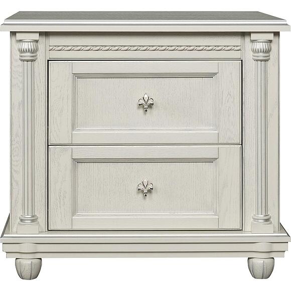 Тумба прикроватная «Валенсия Д Классик» П03.591.1.12, ადგილი: მასიური მუხა, ფერი: სპილოსძვლისფერი ვერცხლით