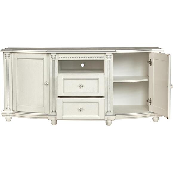 Тумба ТВ «Валенсия Д Классик» П3.0591.0.10, Материал: Массив (дуб), Цвет: Слоновая кость с серебром