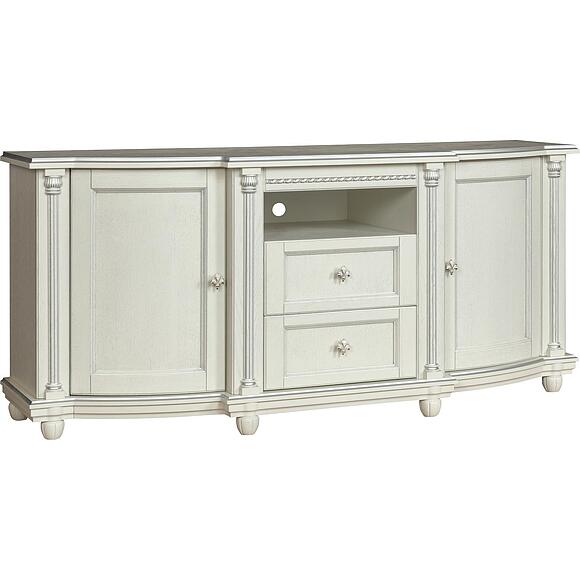 Тумба ТВ «Валенсия Д Классик» П3.0591.0.10, Материал: Массив (дуб), Цвет: Слоновая кость с серебром