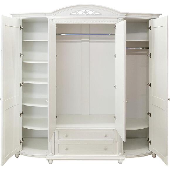 ტანსაცმლის კარადა 4დ «ვალენსია დ კლასიკი» პ3.0591.1.11, ადგილი: მასიური მუხა, ფერი: სპილოსძვლისფერი ვერცხლით