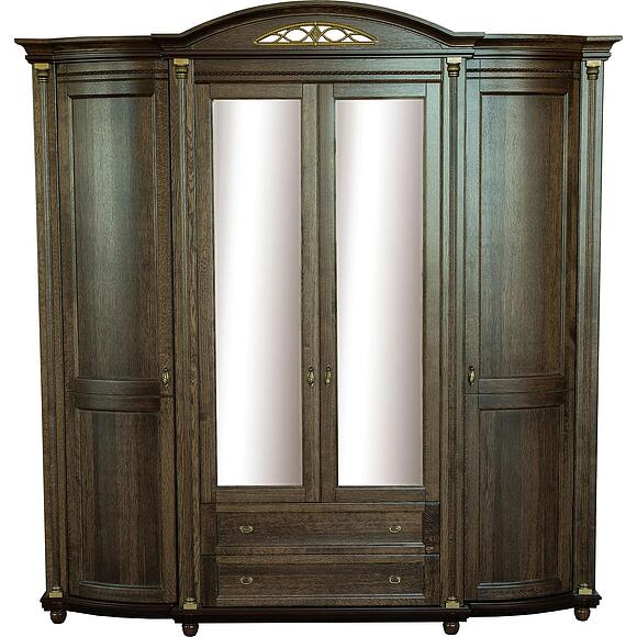 ტანსაცმლის კარადა 4დ «ვალენსია დ კლასიკი» პ3.0591.1.11, ადგილი: მასიური მუხა, ფერი: თამბაქო