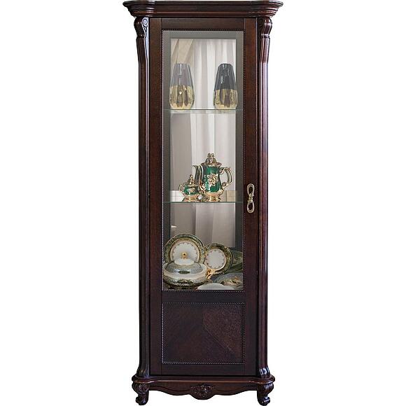 Шкаф-витрина «Алези» П1.350.0.08-01 (П350.08-01), Материал: ДСП+шпон, Цвет: Горячий шоколад