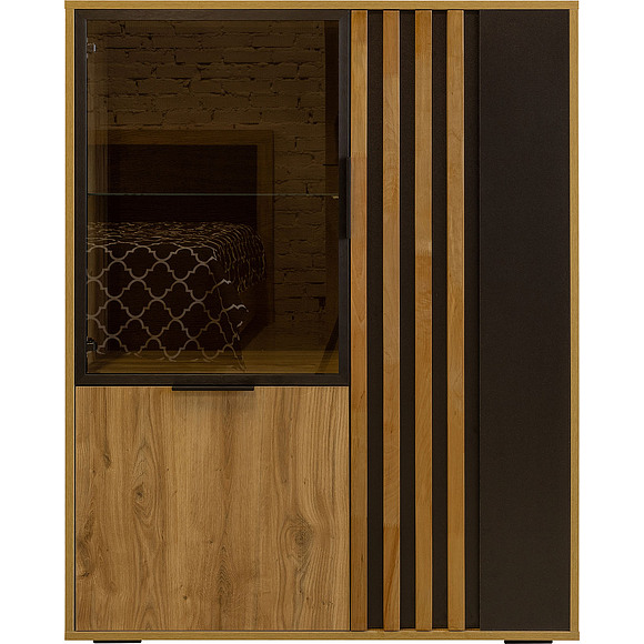 კარადა-ვიტრინა «დეკო» ბმ2.776.0.05, ადგილი: ლდსპ, ფერი: ნავარის მუხა