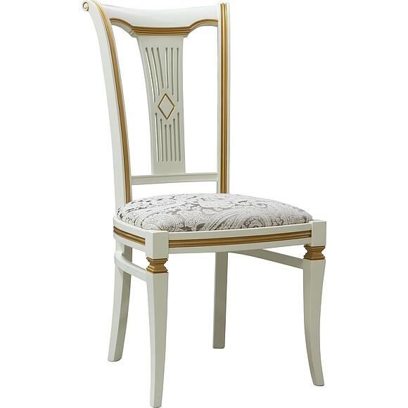 სკამი «პრემიუმი მ 3024» პ5.0932.5.01, ადგილი: ნაჭერი, ფერი: სპილოს ძვლის ფერი ოქროსფერი ორნამენტებით