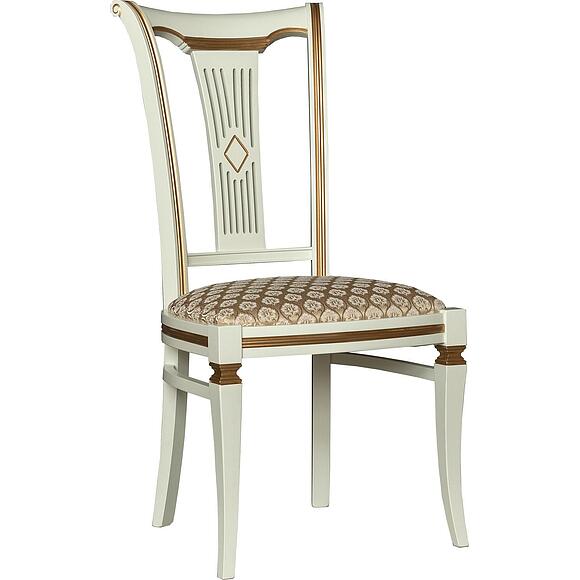 სკამი «პრემიუმი მ 3024» პ5.0932.5.01, ადგილი: ნაჭერი, ფერი: სპილოს ძვლის ფერი ოქროსფერი ორნამენტებით