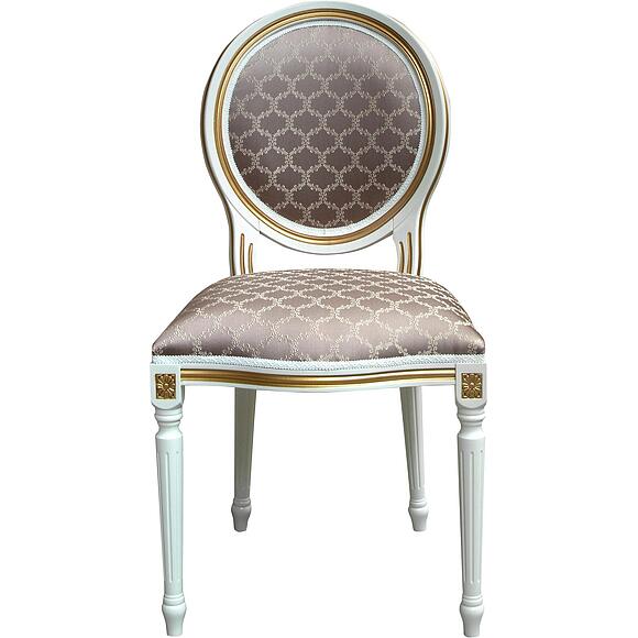 სკამი «პრემიუმი მ 3101» პ5.0170.5.01, ადგილი: ნაჭერი, ფერი: სპილოს ძვლის ფერი ოქროსფერი ორნამენტებით