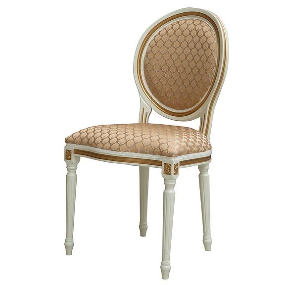 სკამი «პრემიუმი მ 3101» პ5.0170.5.01, ადგილი: ნაჭერი, ფერი: სპილოს ძვლის ფერი ოქროსფერი ორნამენტებით