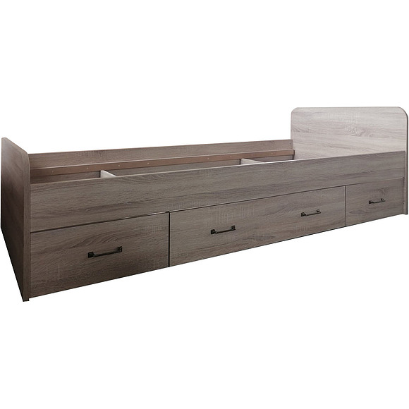 Кровать 1-09 «Боро» БМ2.759.1.40, ადგილი: ლდსპ, ფერი: მუხის სონომა ნათელი, საძილე ადგილი: 2000x900 мм, ზომა: 2044×951×650