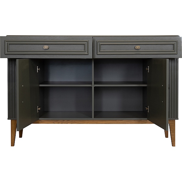 ტუმბო «დოლჩე» პ3.597.0.04, ადგილი: მდფ, შეღებილი, ფერი: ბაზალტი + მუხის რუსტიკალი