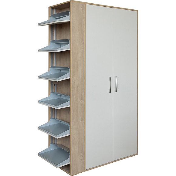 Шкаф комбинированный «Акцент» П3.595.3.05, Материал: ЛДСП, Цвет: Персидский жемчуг + Дуб Мадуро