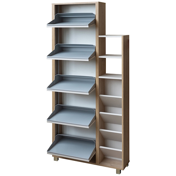 Тумба для обуви «Акцент» П3.595.3.06, Материал: ЛДСП, Цвет: Персидский жемчуг + Дуб Мадуро