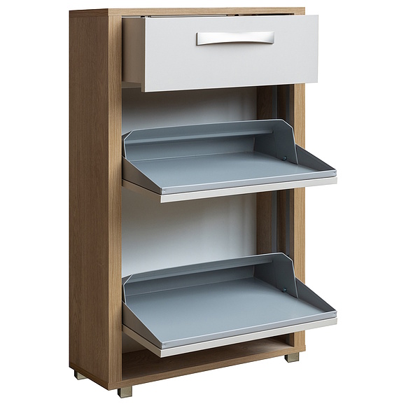 Тумба для обуви «Акцент» П3.595.3.01, Материал: ЛДСП, Цвет: Персидский жемчуг + Дуб Мадуро