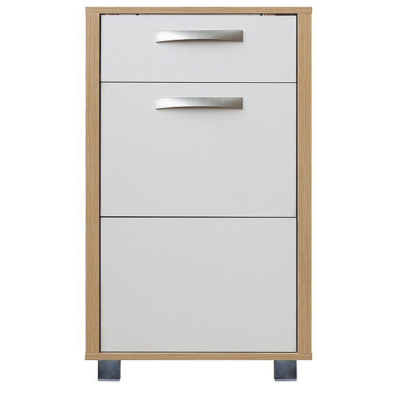 Тумба для обуви «Акцент» П3.595.3.01, Материал: ЛДСП, Цвет: Персидский жемчуг + Дуб Мадуро