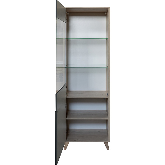 Шкаф «Тринити» П6.114.0.01, Материал: МДФ, Цвет: Антрацит + Гикори Кингстон