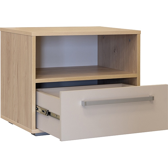 Тумба прикроватная «Марлен» П3.594.1.21, Материал: ЛДСП, Цвет: Персидский жемчуг + Гикори Кингстон